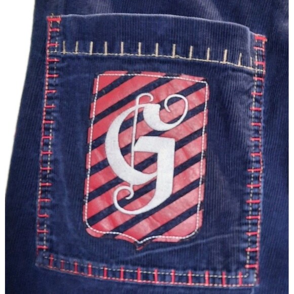 Vintage Marithe Francois Girbaud Baggy Corduroy Blue Big Logo Shuttle Pants 34 - Picture 7 of 11